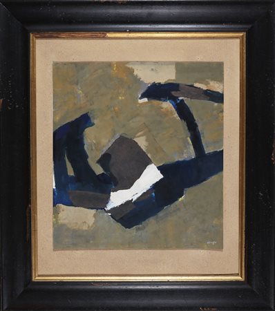 ANONIMO Senza titolo. Tecnica mista su cartone. Cm 50,00 x 55,00. Firmato in...