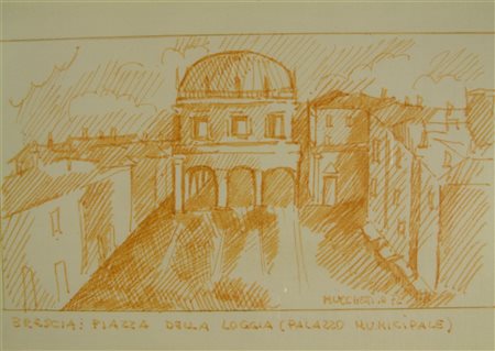 MUCCHETTI TANCREDI (n. 1932) Brescia Piazza della Loggia - Palazzo...