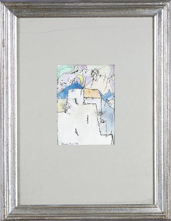 ANONIMO Senza titolo. 1977. Tecnica mista su carta. Cm 13,00 x 18,00. Firma e...