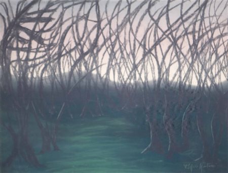 CUFFARO ERSILIA Silenzio . Pastelli su carta. Cm 63,00 x 46,00.