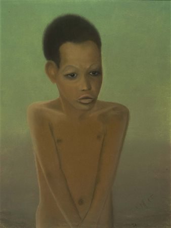 CUFFARO ERSILIA Senza titolo. Pastelli su carta. Cm 62,00 x 47,00. 1961