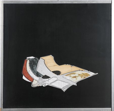 CARUSO UGO (1926 - 2011) Senza titolo. Tecnica mista e collage su carta. Cm...