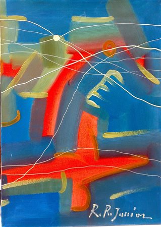 JUNIOR R.R. (XX SEC.) Abstract lines 3/3. 2004. Tecnica mista su tela. Cm...