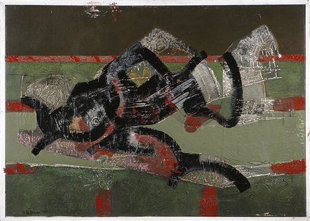 HOFFMAN PAUL Senza titolo. 1975. Olio su tela . Cm 92,00 x 65,00. Firma e...