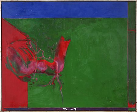 BERNI OLIVIERO (n. 1931) tronco contorto. 1973. Acrilico su tela. Cm 73,00 x...