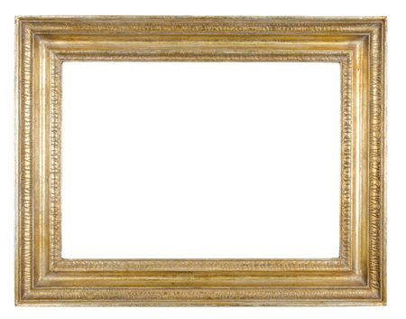 CORNICE Impero in legno dorato ad argento a mecca (cm 40 x 55). Sicilia XX...