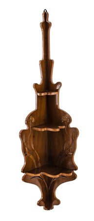 MENSOLA angolare in palissandro. Periodo Liberty primi ’900 Misure: cm 44 x...