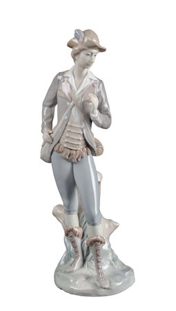 SCULTURA in porcellana Lladro raffigurante "figura maschile". Spagna XX...