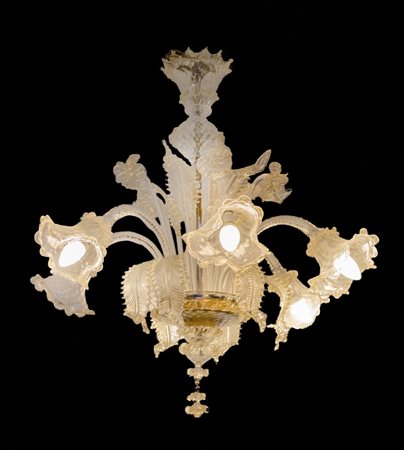 LAMPADARIO stile Luigi XVI a sei luci in bronzo. Sicilia primi '900 Misure: h...