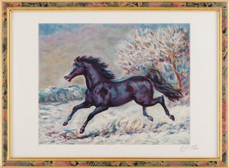 GIOVAN FRANCESCO GONZAGA (Milano 1921) LITOGRAFIA a colori prova d'autore...