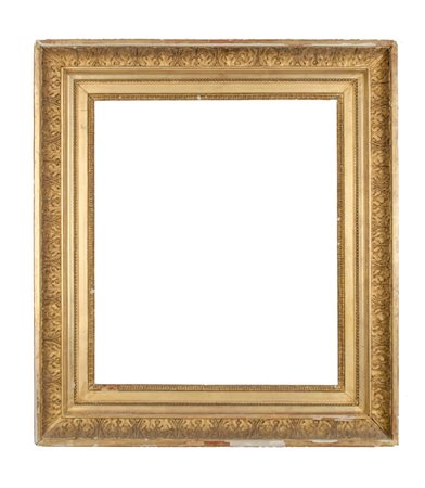 CORNICE Impero in legno dorato ad oro zecchino (cm 48 x 55). Francia I meta'...