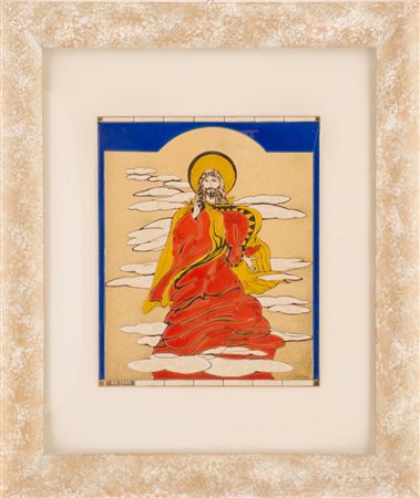 ANTONIO NOCERA (Caivano (NA) 1949) BASSORILIEVO in ottone smaltato trattato a...