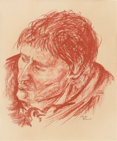 SALVO MANULI (Palermo) SANGUIGNA su carta "volto maschile" firmato in basso a...