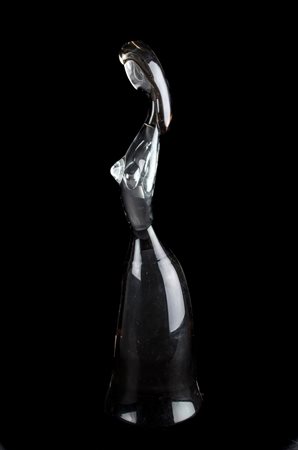 SCULTURA in vetro raffigurante "figura femminile" (difetti). XX secolo...