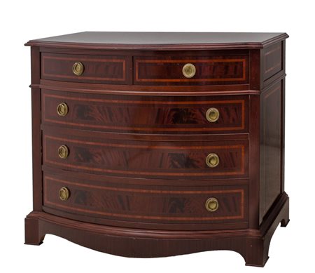 CASSETTONE in mogano e piuma di mogano con marchetteria in legno di rosa a...