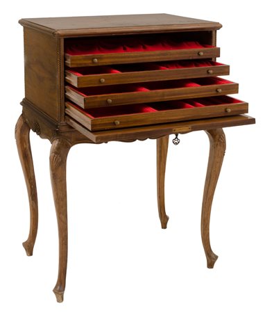 MOBILE porta posate in noce e radica di noce. Italia primi '900 Misure: cm 66...