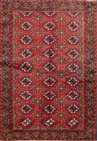 TAPPETO Belucistan, trama e ordito in cotone, vello in lana. Pakistan XX...