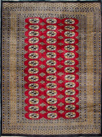 TAPPETO Kashmir, trama e ordito in cotone e vello in lana. XX secolo Misure:...