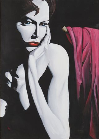 GIOVANNI SARDINA OLIO su tela "figura femminile", monogrammato in basso a...