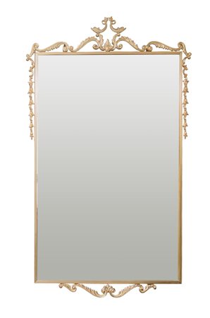 SPECCHIERA in bronzo ed ottone dorato. XX secolo Misure: cm 110 x 68