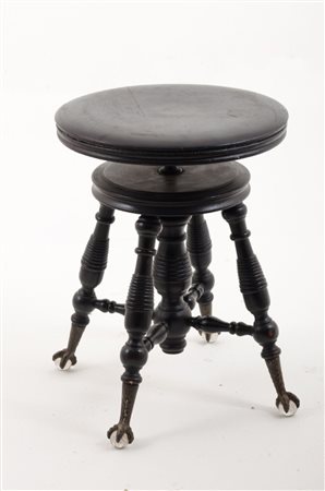 SGABELLO da pianoforte regolabile in altezza con piedi a zampa e sfere in...