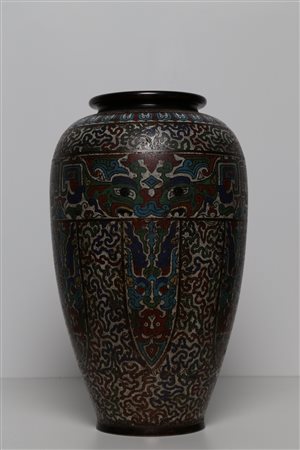 Arte Cinese Imponente vaso meiping cloisonné in stile arcaico Cina, dinastia...