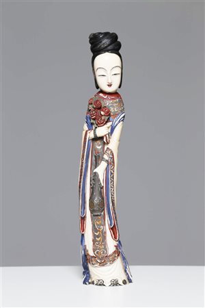 Arte Cinese Dama in avorio Cina/Giappone, XIX secolo . -. Cm 37,50. Pregevole...