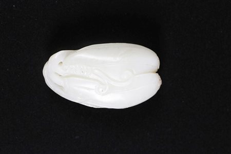 Arte Cinese Intaglio in giada raffigurante una coppia di zucche Cina, fine...