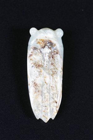 Arte Cinese Cicala funeraria arcaica in giada bianca Cina, dinastia Han. -....