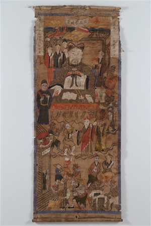 Arte Cinese Dipinto taoista di etnia Yao Cina, XVIII secolo. -. Cm 54,00 x...
