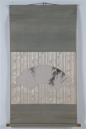 Arte Giapponese Morikawa Sobun (1847 - 1902) Dipinto raffigurante una cicala...