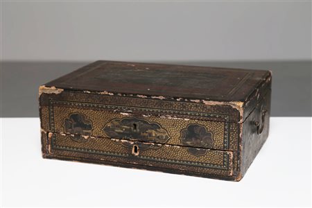 Arte Cinese Scatola da cucito in legno laccato Cina, dinastia Qing, periodo...