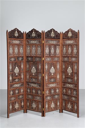 Arte Indiana Paravento indiano in legno intagliato India, XIX secolo . -. Cm...