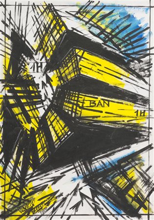 Vinicio Berti (Firenze 1921 1991) 1H Ban 1976 Tempera su cartone, cm. 69x49...