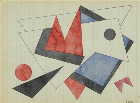 Anonimo Russo Senza titolo Tecnica mista su carta, cm. 20x26 Firma...