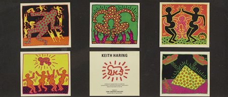 Keith Haring (Pennsylvania 1958 New York 1990) Fertility 1982 Set di 5 inviti...