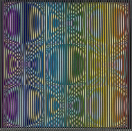 Alberto Biasi (Padova 1937) Vibrazioni iridescenti 1999 Struttura modulare...