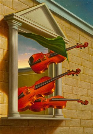 Antonio Nunziante (Napoli 1956) Le stanze della musica 2009 Olio su tela, cm....