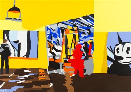 Ugo Nespolo (Mosso Santa Maria (Bi) 1941) Show at Whitney Acrilici su legno,...