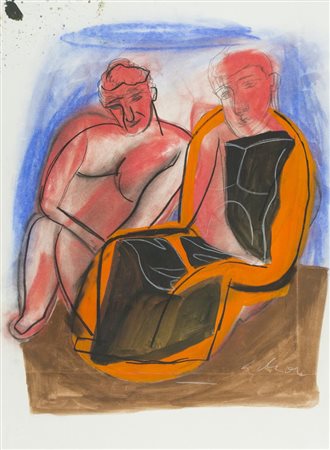 Sandro Chia (Firenze 1946) Senza titolo 1996 Tecnica mista su cartoncino, cm....