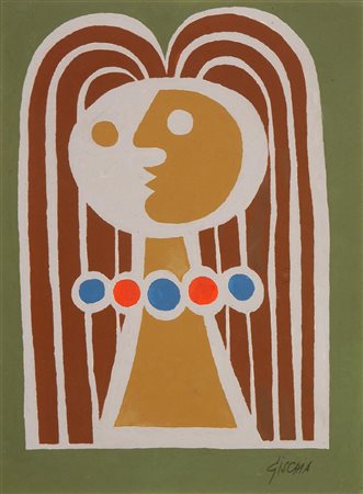 Leon Gischia (Dax 1903 1991) Ragazza alla collana 1971 Olio su tela, cm....