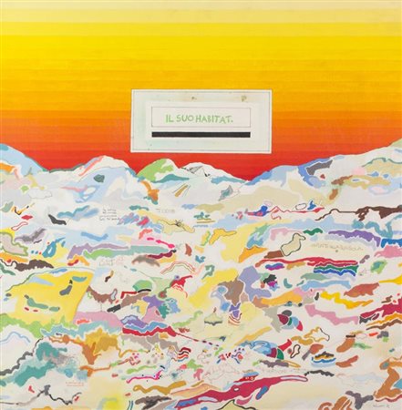 Luca Alinari (Firenze 1943) Il suo Habitat 1974 Olio e tecnica mista su tela,...