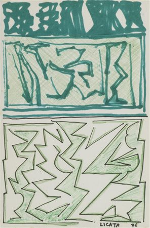 Riccardo Licata (Torino 1929 Venezia 2014) Senza titolo 1976 Tecnica mista su...