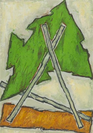 Mino Ceretti (Milano 1930) Senza titolo 2001 Tecnica mista su cartoncino, cm....