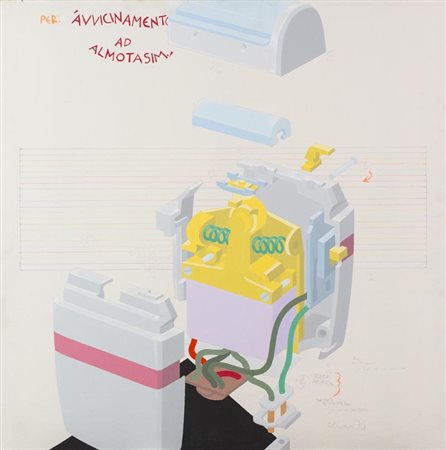 Luca Alinari (Firenze 1943) Avvicinamento ad Almotasim 1975 Olio e tecnica...