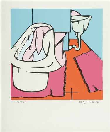 Valerio Adami (Bologna 1935) Privacy 1967 Serigrafia su cartoncino, cm....