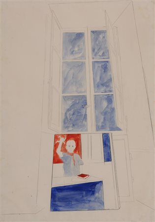 Franco Angeli (Roma 1935 1988) Senza titolo 1969 Tecnica mista su carta, cm....