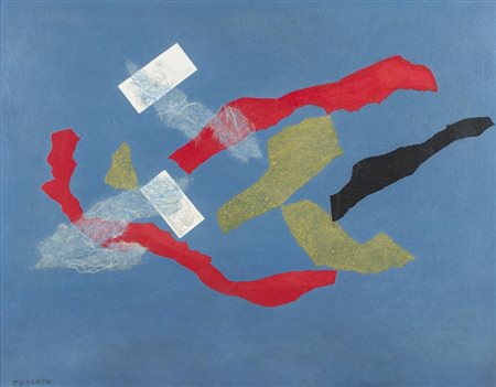 Giulio Turcato (Mantova 1912 Roma 1995) Composizione 1971 Olio e collage su...