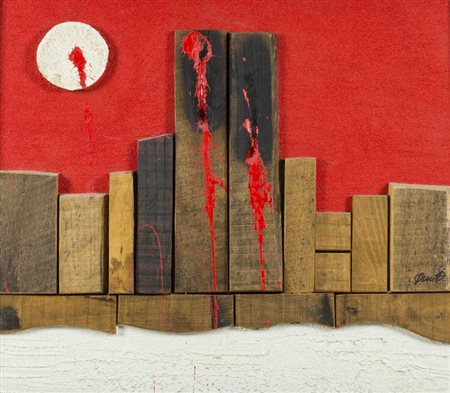 Pierluigi De Lutti (Monfalcone (Go) 1959) Doppia ferita 2001 Tecnica mista...