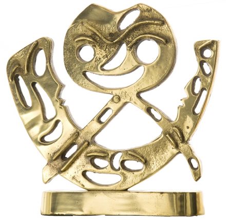 Enzo Pazzagli (Pietraviva) Meridiana Scultura in ottone, cm. 27x27x5, es. n.9...